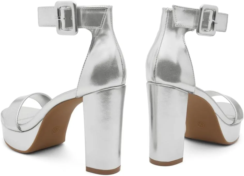 Herstyle Platform Heels for Women – 4 Inch Chunky Block Heeled Sandals | Open Toe Dressy Strappy High Heels with Ankle Strap for Wedding, Prom, Graduation & 2025 Events