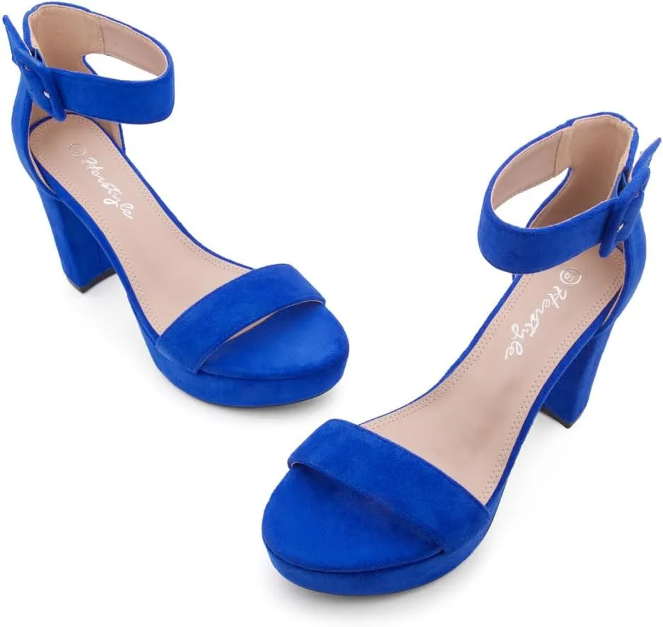 Herstyle Platform Heels for Women – 4 Inch Chunky Block Heeled Sandals | Open Toe Dressy Strappy High Heels with Ankle Strap for Wedding, Prom, Graduation & 2025 Events