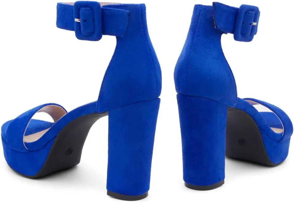 Herstyle Platform Heels for Women – 4 Inch Chunky Block Heeled Sandals | Open Toe Dressy Strappy High Heels with Ankle Strap for Wedding, Prom, Graduation & 2025 Events