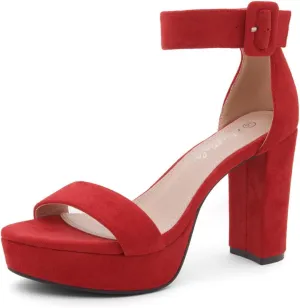 Herstyle Platform Heels for Women – 4 Inch Chunky Block Heeled Sandals | Open Toe Dressy Strappy High Heels with Ankle Strap for Wedding, Prom, Graduation & 2025 Events