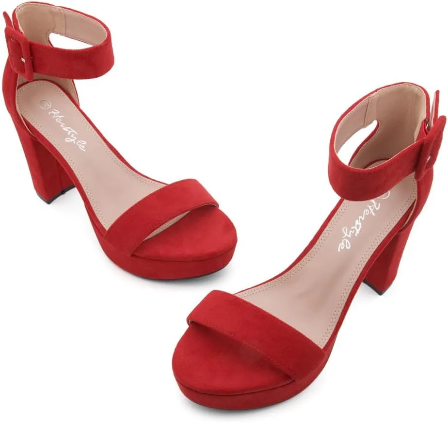 Herstyle Platform Heels for Women – 4 Inch Chunky Block Heeled Sandals | Open Toe Dressy Strappy High Heels with Ankle Strap for Wedding, Prom, Graduation & 2025 Events