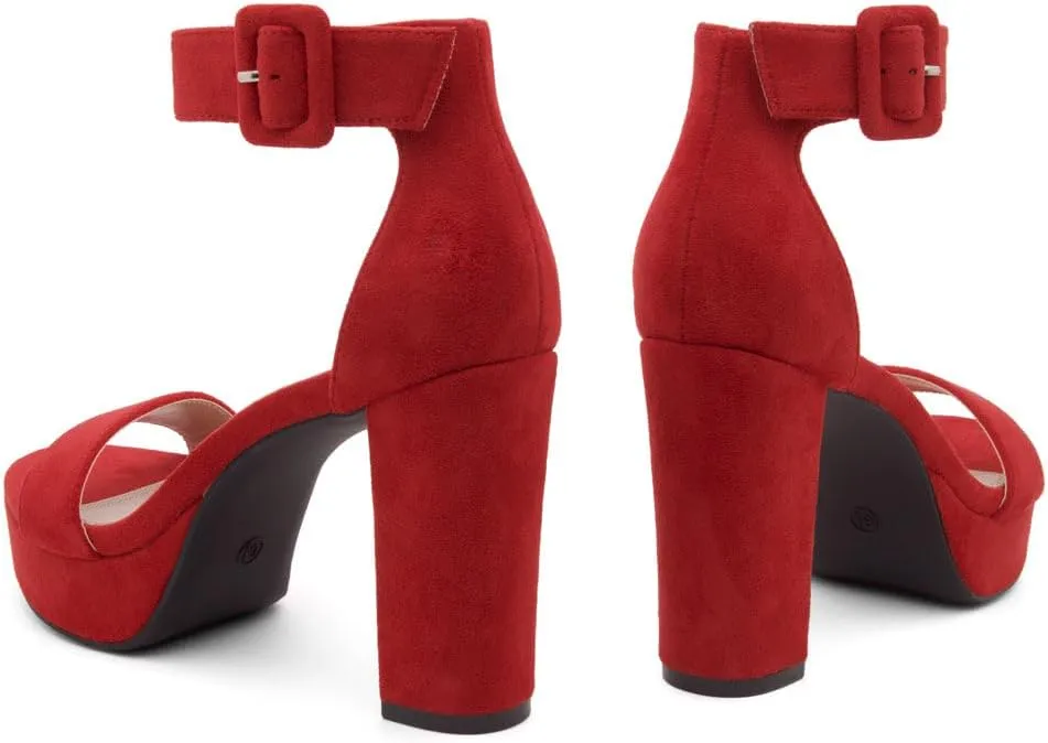 Herstyle Platform Heels for Women – 4 Inch Chunky Block Heeled Sandals | Open Toe Dressy Strappy High Heels with Ankle Strap for Wedding, Prom, Graduation & 2025 Events