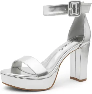 Herstyle Platform Heels for Women – 4 Inch Chunky Block Heeled Sandals | Open Toe Dressy Strappy High Heels with Ankle Strap for Wedding, Prom, Graduation & 2025 Events