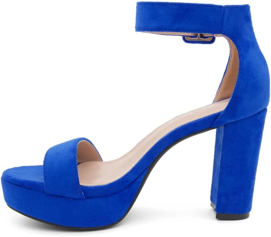 Herstyle Platform Heels for Women – 4 Inch Chunky Block Heeled Sandals | Open Toe Dressy Strappy High Heels with Ankle Strap for Wedding, Prom, Graduation & 2025 Events