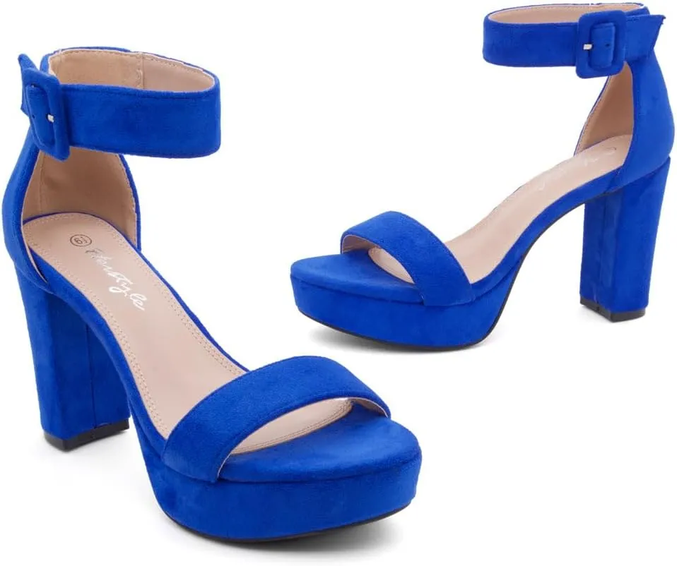 Herstyle Platform Heels for Women – 4 Inch Chunky Block Heeled Sandals | Open Toe Dressy Strappy High Heels with Ankle Strap for Wedding, Prom, Graduation & 2025 Events