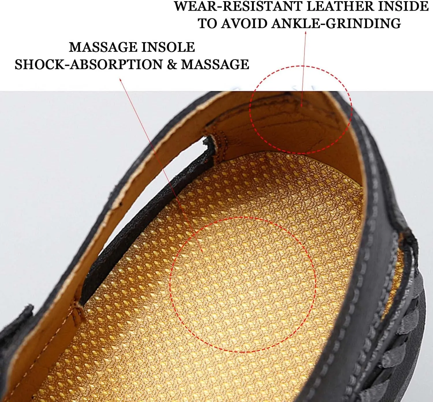 HESBITEUL Men's Sport Sandals Outdoor Hiking Sandals Closed Toe Leather Athletic Lightweight Trail Walking Casual Sandals Water Arch Support & Non-slipping Outsole