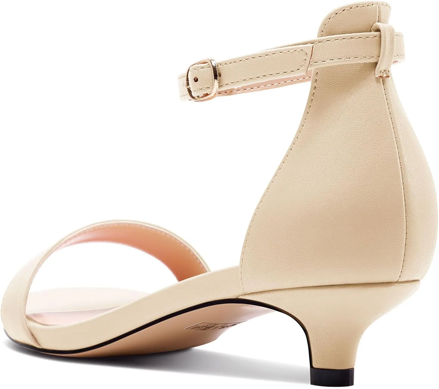 HEUIVZAR Womens Kitten Low Heel Open Toe Ankle Strap Sandals Dress Buckle Office Prom Summer Shoes 1.2 Inches Heels