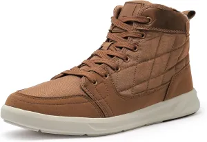 High-Top Men’s Casual Shoes - Genuine Microfiber Suede Boots with Side Zipper, Lightweight Flexible Sole, Well-Cushioned Breathable and Removable Insoles