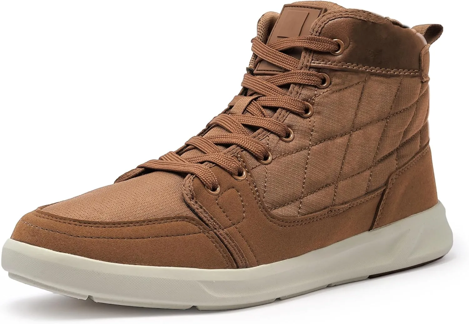 High-Top Men’s Casual Shoes - Genuine Microfiber Suede Boots with Side Zipper, Lightweight Flexible Sole, Well-Cushioned Breathable and Removable Insoles