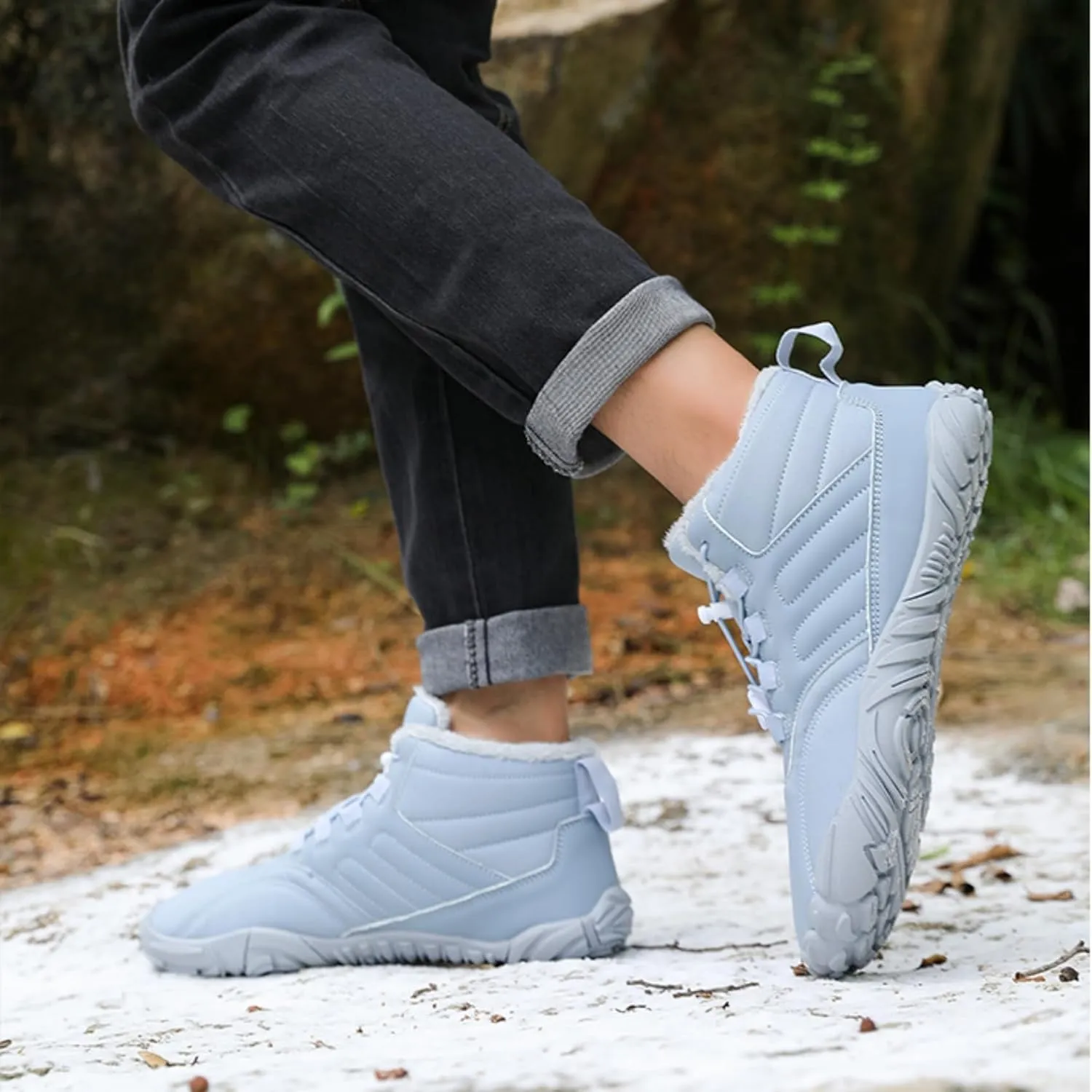 Hike Winter Footwear Barefoot Shoes, Winter Barefoot Shoe for Women Men, Wide Toe Box Walking Snow Boots Warm Sneakers
