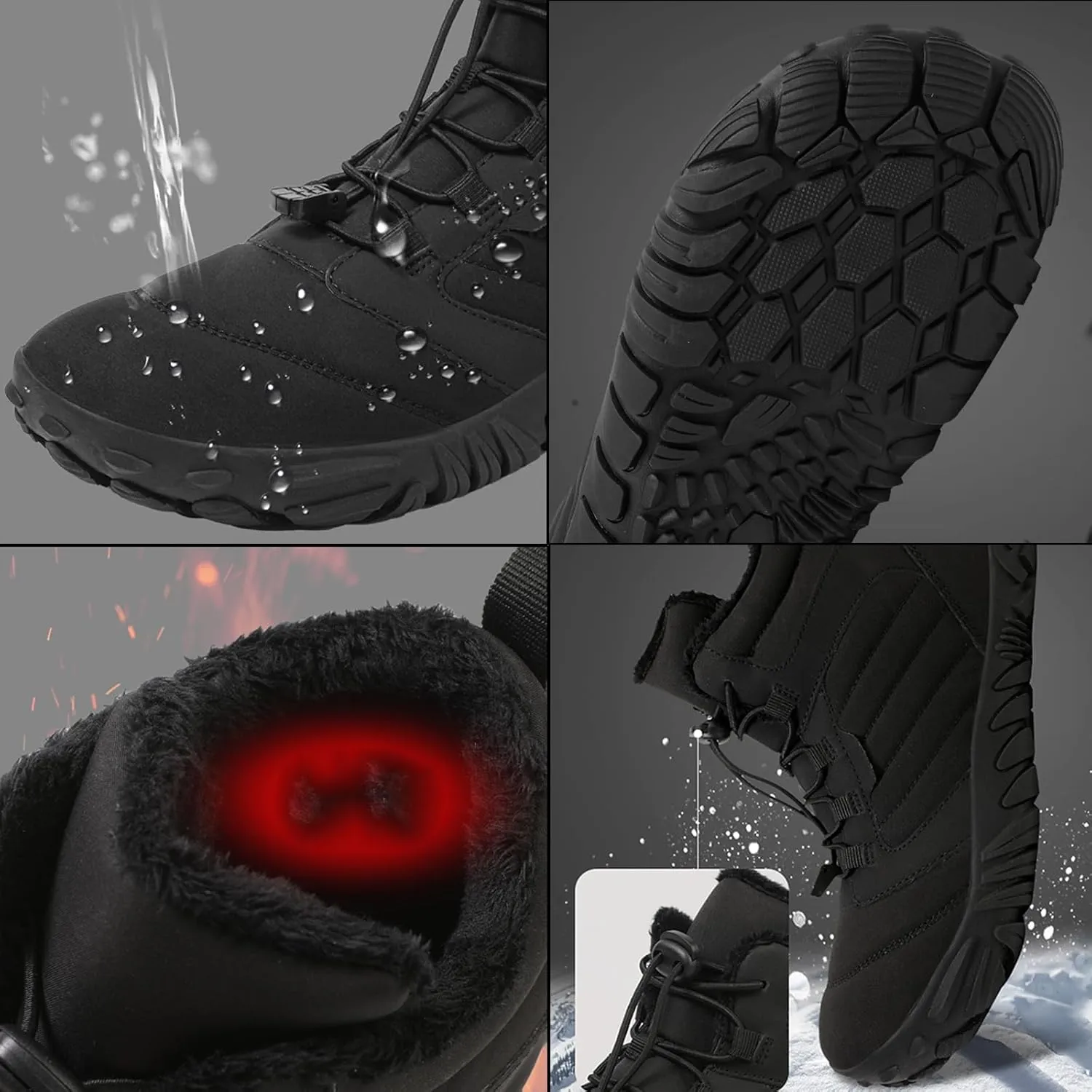 Hike Winter Footwear Barefoot Womens, 2024 Waterproof Autumn Wide Toe Box Barefoot Walking Shoes Boots