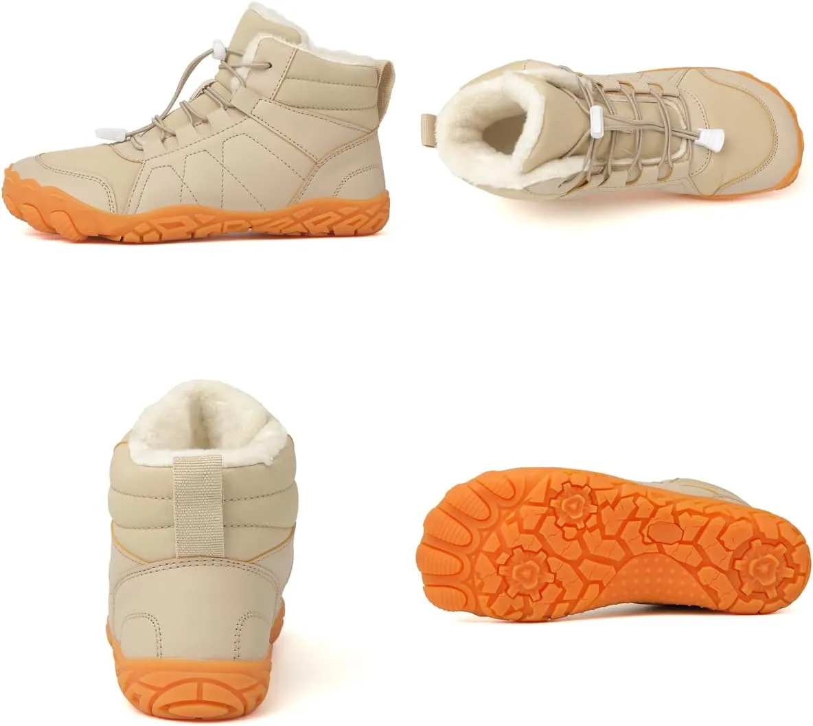 Hike Winter Footwear Barefoot Womens, Warm Waterproof Hiking Winter Barefoot Shoes Men, Anti-slip Barefoot Boots Winter