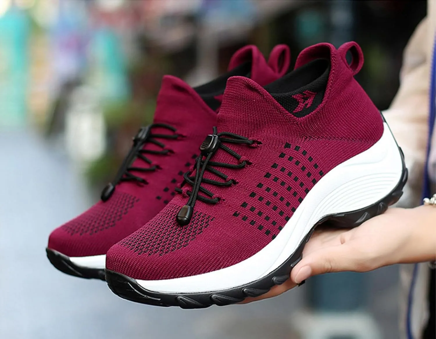 HINDOLA Women's Orthopedic Sock Sneakers Breathable Mesh Nursing Work Comfortable Casual Air Cushion Athletic Running Jogging Shoes