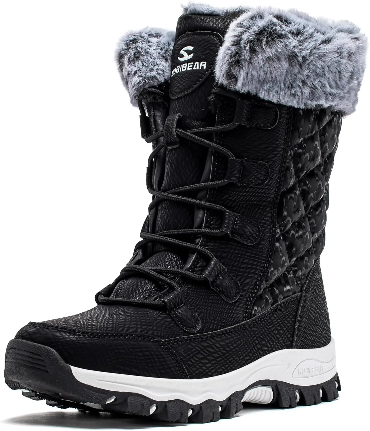 HOBIBEAR Women's Winter Snow Boots Waterproof Lightweight Warm Faux Fur Lined Mid-Calf Booties