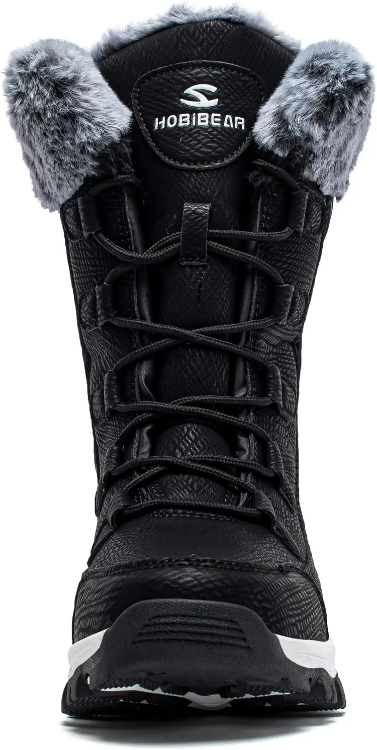 HOBIBEAR Women's Winter Snow Boots Waterproof Lightweight Warm Faux Fur Lined Mid-Calf Booties