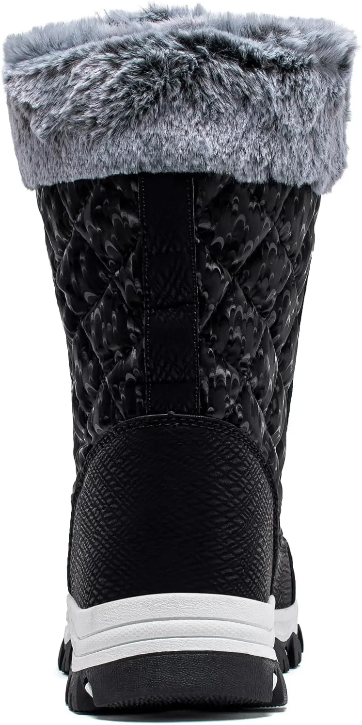 HOBIBEAR Women's Winter Snow Boots Waterproof Lightweight Warm Faux Fur Lined Mid-Calf Booties