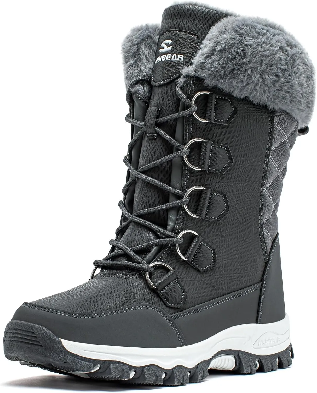 HOBIBEAR Women's Winter Snow Boots Waterproof Lightweight Warm Faux Fur Lined Mid-Calf Booties
