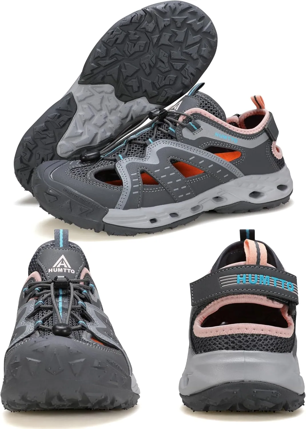 HUMTTO Women's Amphibious Closed Toe Hiking Sandals Quick-Dry Water Shoes Non-Slip Athletic Adjustable Outdoor Fisherman Summer Beach Walking Travel Sandals