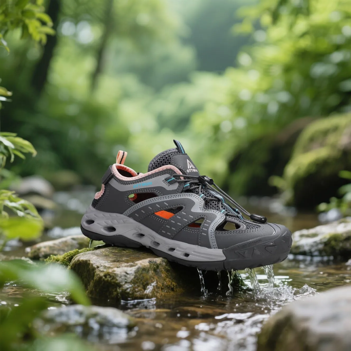 HUMTTO Women's Amphibious Closed Toe Hiking Sandals Quick-Dry Water Shoes Non-Slip Athletic Adjustable Outdoor Fisherman Summer Beach Walking Travel Sandals