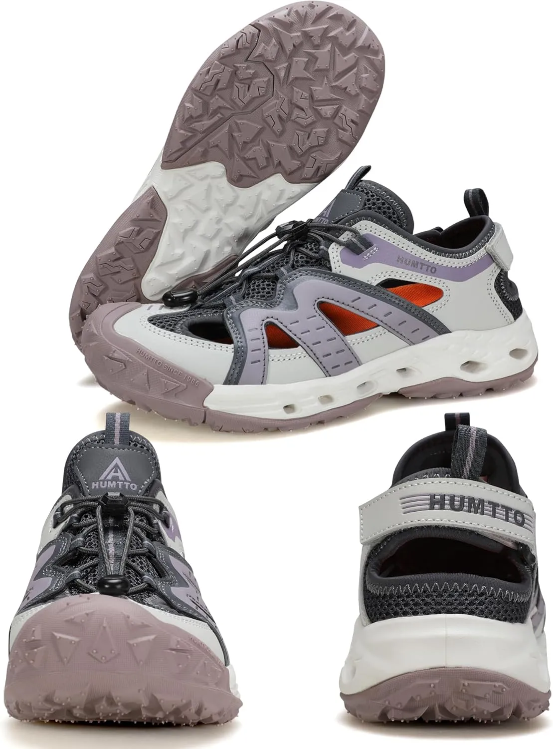 HUMTTO Women's Amphibious Closed Toe Hiking Sandals Quick-Dry Water Shoes Non-Slip Athletic Adjustable Outdoor Fisherman Summer Beach Walking Travel Shoe