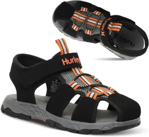 Hurley Kid's Deck Water Sandals, Sports and Beach Sandals for Boys and Girls, Lightweight Semi Closed Toe Sandals with Adjustable Upper - for Outdoors, Water Play and Pool