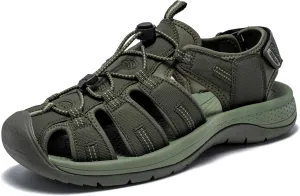 i78 Mens Athletic Hiking Sandals Closed Toe Outdoor Sport Sandals for Trail Beach Walking Waterproof Lightweight Casual