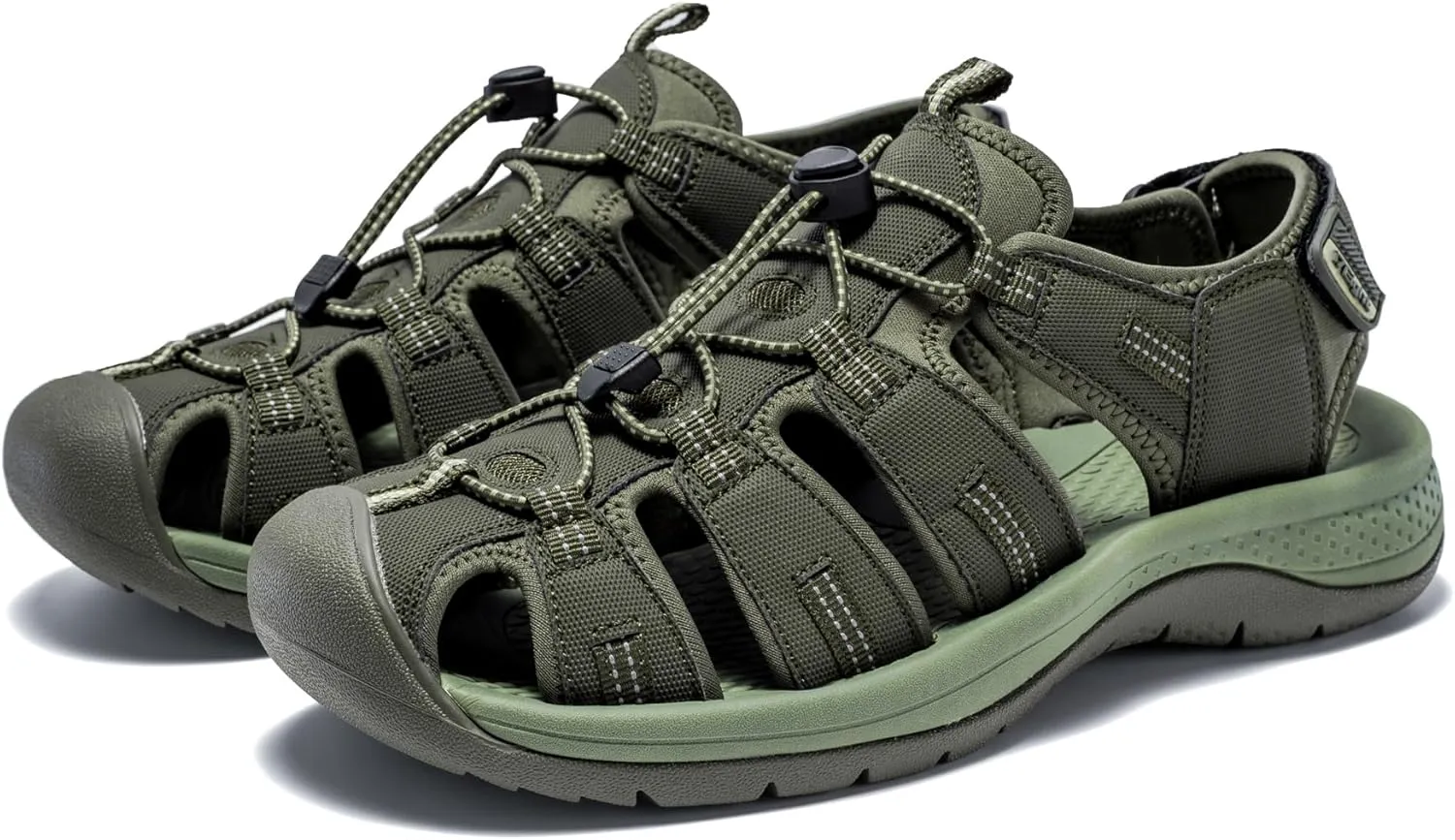 i78 Mens Athletic Hiking Sandals Closed Toe Outdoor Sport Sandals for Trail Beach Walking Waterproof Lightweight Casual