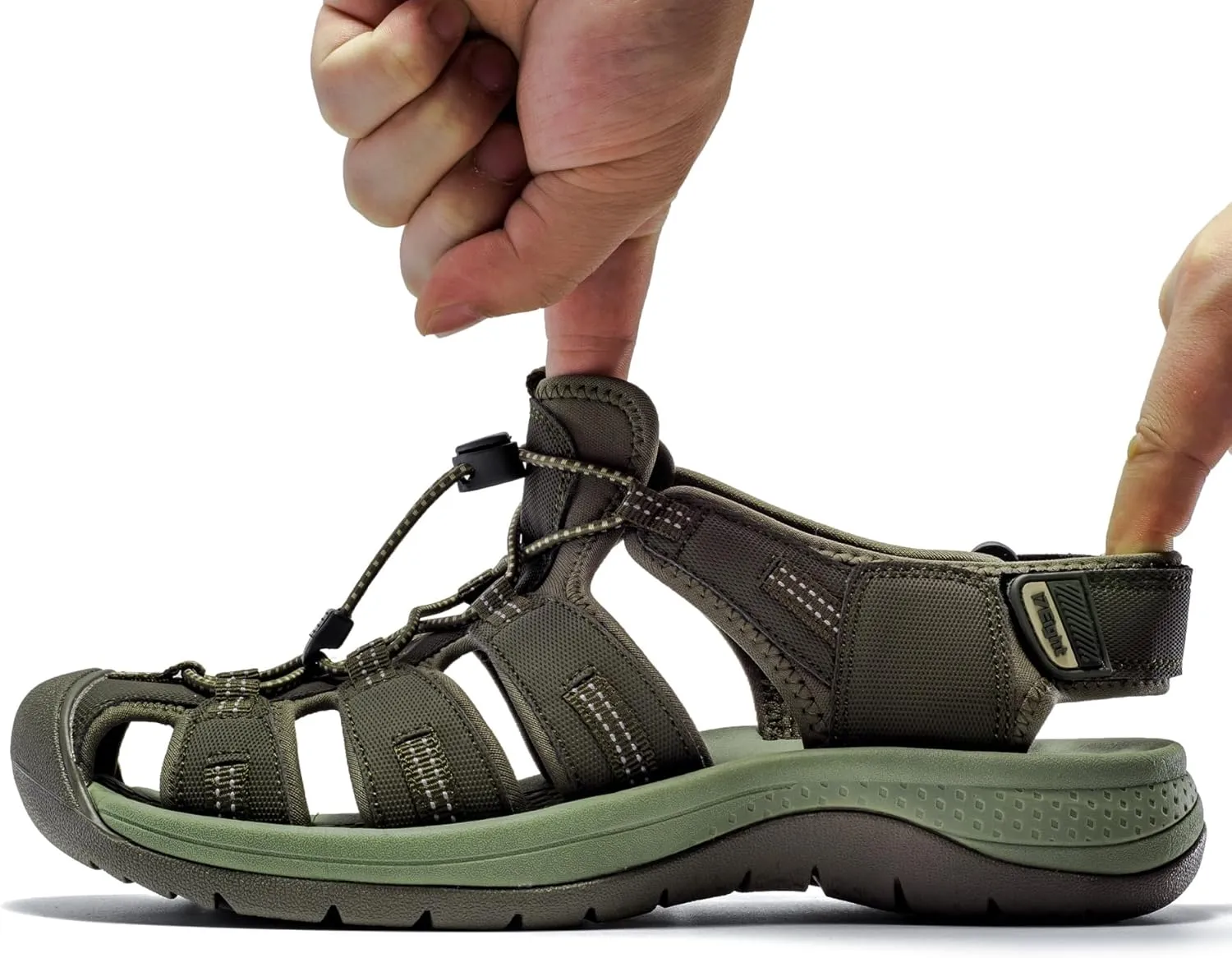i78 Mens Athletic Hiking Sandals Closed Toe Outdoor Sport Sandals for Trail Beach Walking Waterproof Lightweight Casual