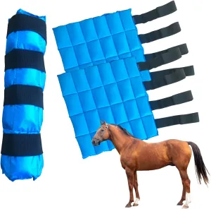 Ice Boot for Horses Ice Pack Wraps, Cooling Wraps for Horse Injuries, Reusable Horse Leg Ice Boot Cold Pack with Flexible Straps, Universal Size, 16.9" x 16.1" - 1 Pair