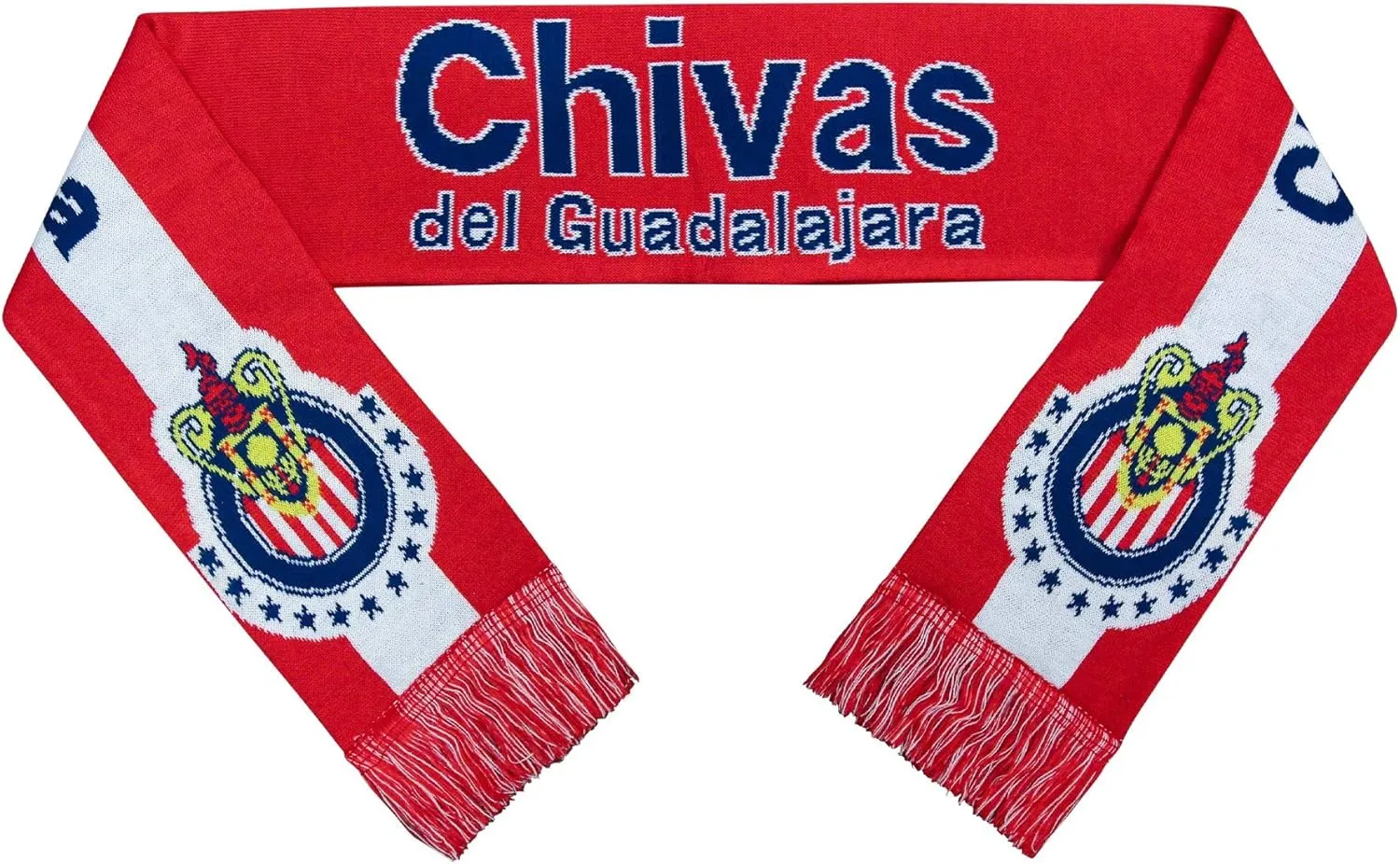 Icon Sports Soccer Team Scarf – Official World Football Club Logo Fans Premium Reversible Knit Warm Fringe Scarves Wrap