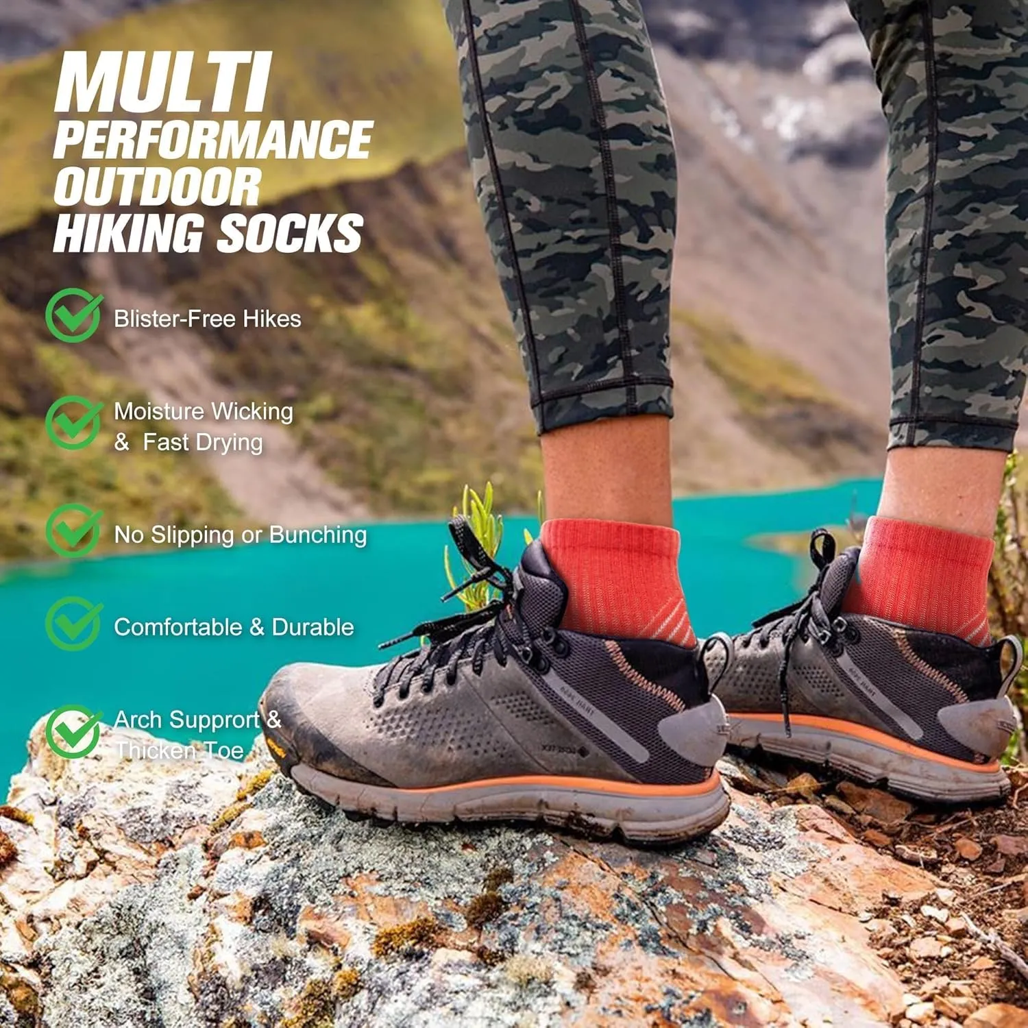 innotree Merino Wool Hiking Socks for Women Crew Socks Thermal Warm Cushion Moisture Wicking Boot Socks,5 Pairs