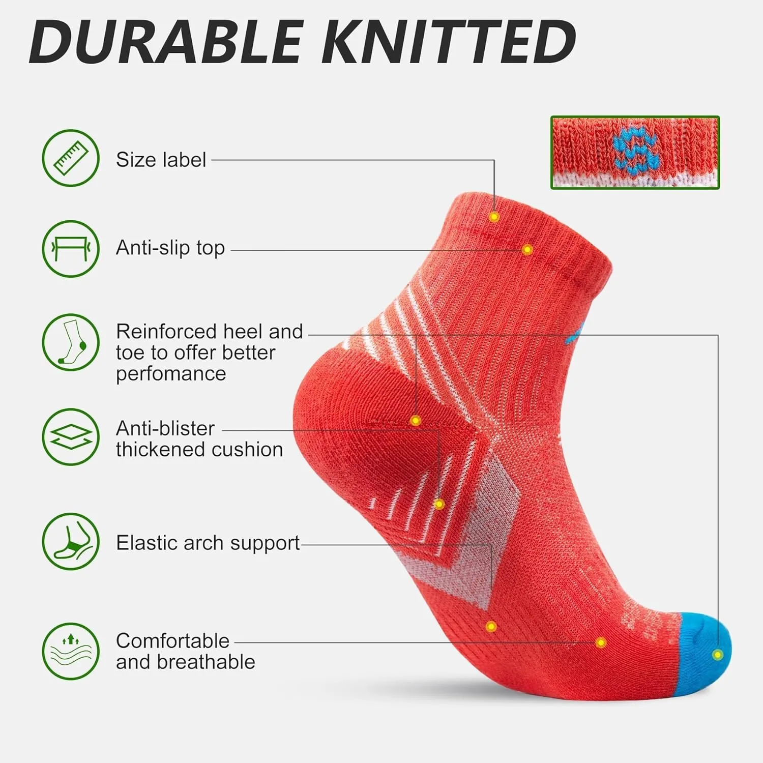 innotree Merino Wool Hiking Socks for Women Crew Socks Thermal Warm Cushion Moisture Wicking Boot Socks,5 Pairs