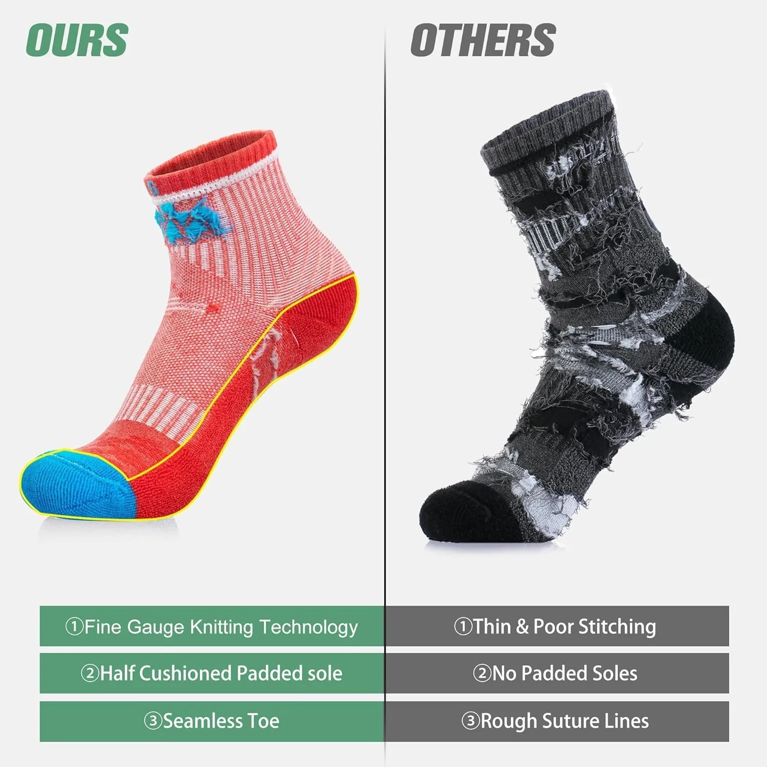 innotree Merino Wool Hiking Socks for Women Crew Socks Thermal Warm Cushion Moisture Wicking Boot Socks,5 Pairs