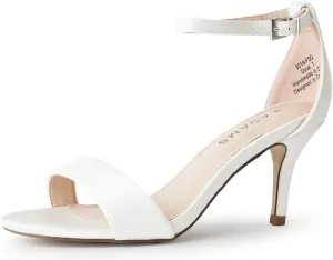 J. Adams Dove Ankle Strap Womens Stiletto For Women Sexy - Open Toe Strappy Heels, Wedding Shoes For Bride, Summer Heels and Bridal Shoes