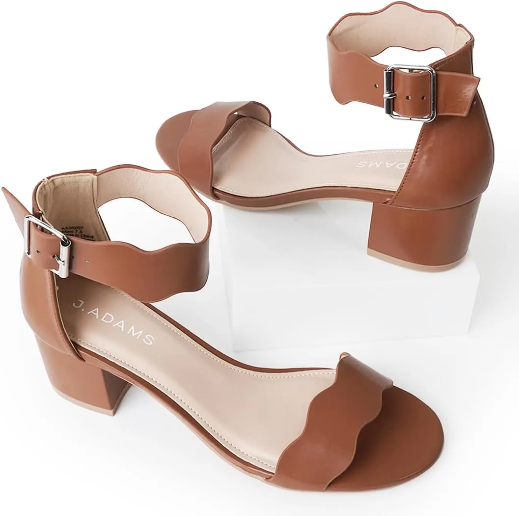 J. Adams Mimi Ankle Strap Kitten Heel Sandal