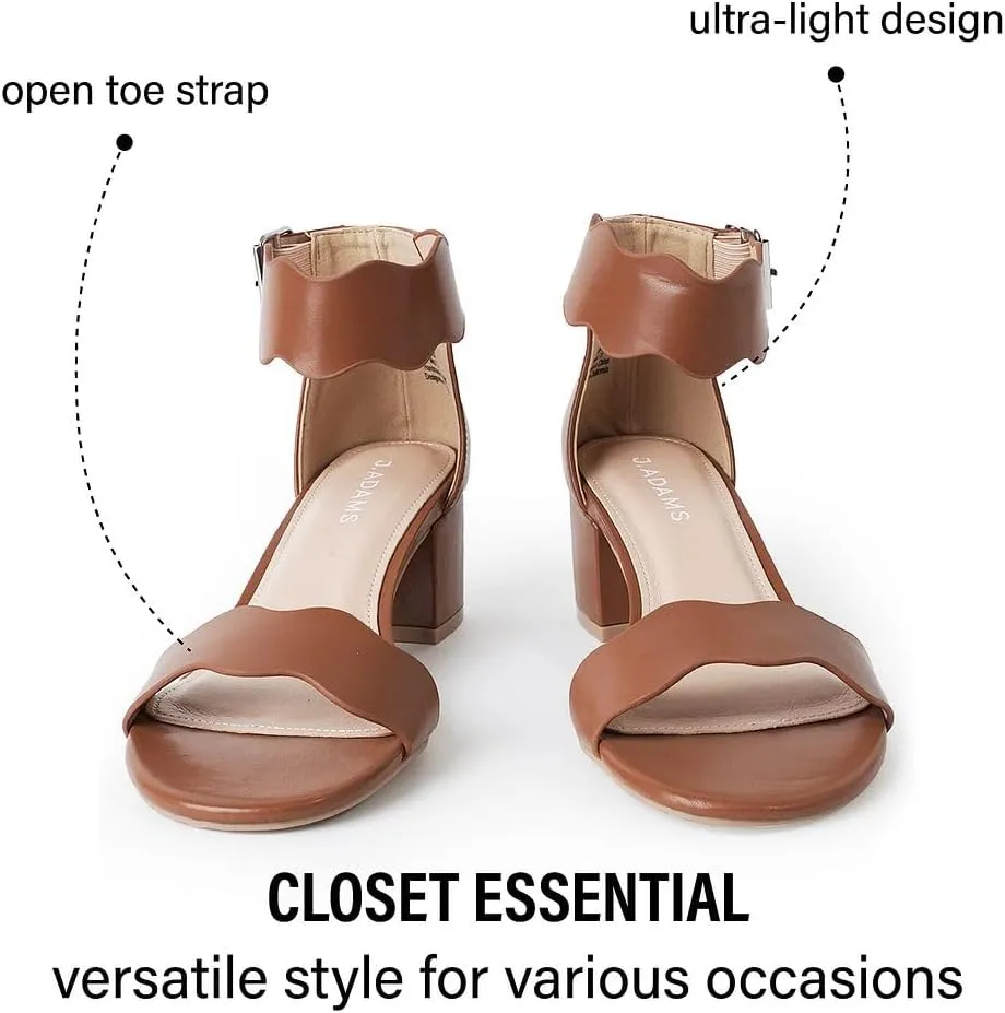 J. Adams Mimi Ankle Strap Kitten Heel Sandal
