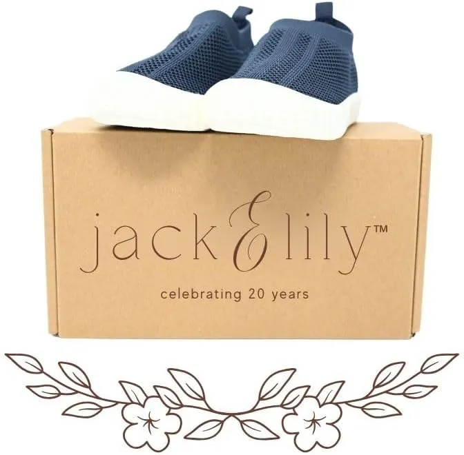 Jack & Lily Comfy Knit Slip-On Sneakers for Babies, Toddlers, and Kids – Lightweight, Non-Slip Rubber Sole Sneakers with Air-Cushioned EVA Insoles – Ideal Walking Shoes for Everyday Fun