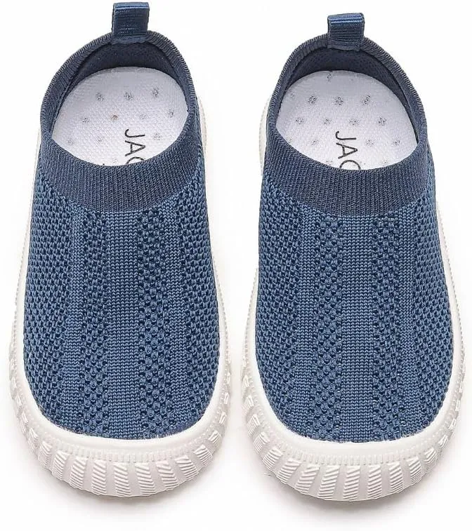 Jack & Lily Comfy Knit Slip-On Sneakers for Babies, Toddlers, and Kids – Lightweight, Non-Slip Rubber Sole Sneakers with Air-Cushioned EVA Insoles – Ideal Walking Shoes for Everyday Fun