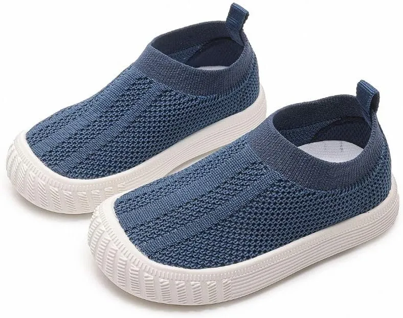 Jack & Lily Comfy Knit Slip-On Sneakers for Babies, Toddlers, and Kids – Lightweight, Non-Slip Rubber Sole Sneakers with Air-Cushioned EVA Insoles – Ideal Walking Shoes for Everyday Fun