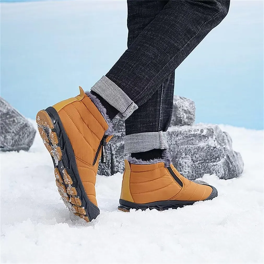 Jakcuz Men Snow Boots Water Resistant Non-slip Winter Shoes with Fuzz Lined Warm High Top Boots for Men
