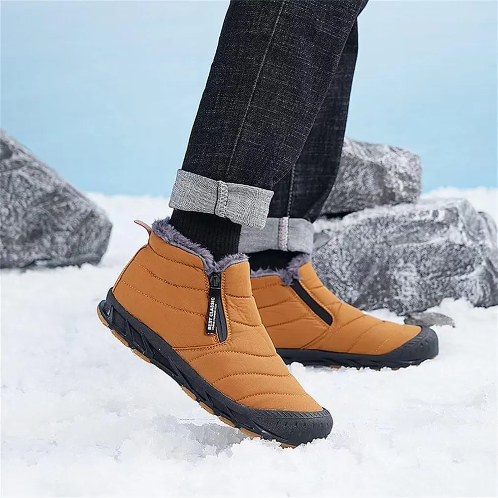 Jakcuz Men Snow Boots Water Resistant Non-slip Winter Shoes with Fuzz Lined Warm High Top Boots for Men