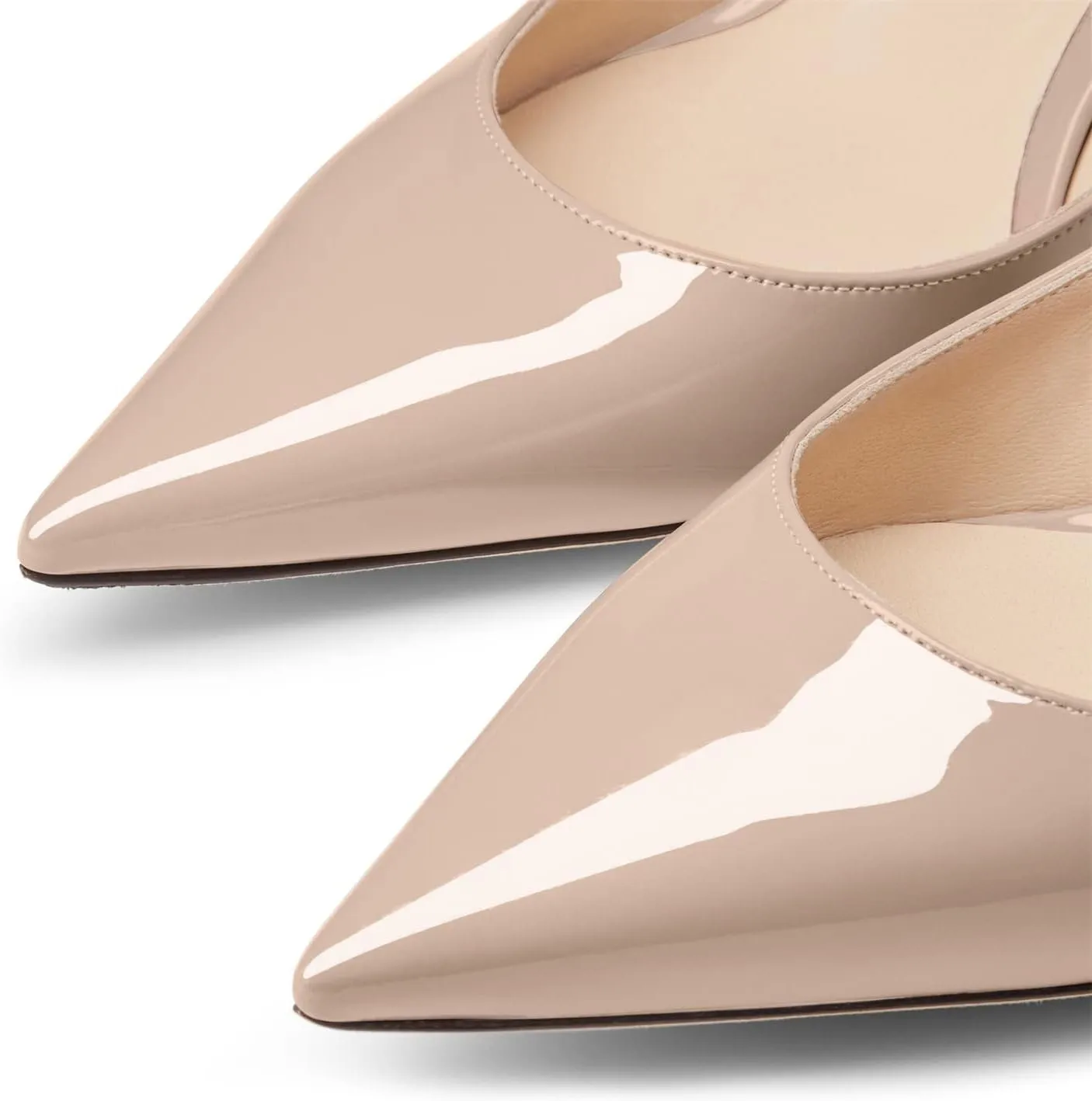 JANSEVEN Mules Flats For Women Closed Toe Flat Sandals With Rhinestone Pointy Slip On Patent Leather 4 Inches Bridal Wedding Shoes Sexy