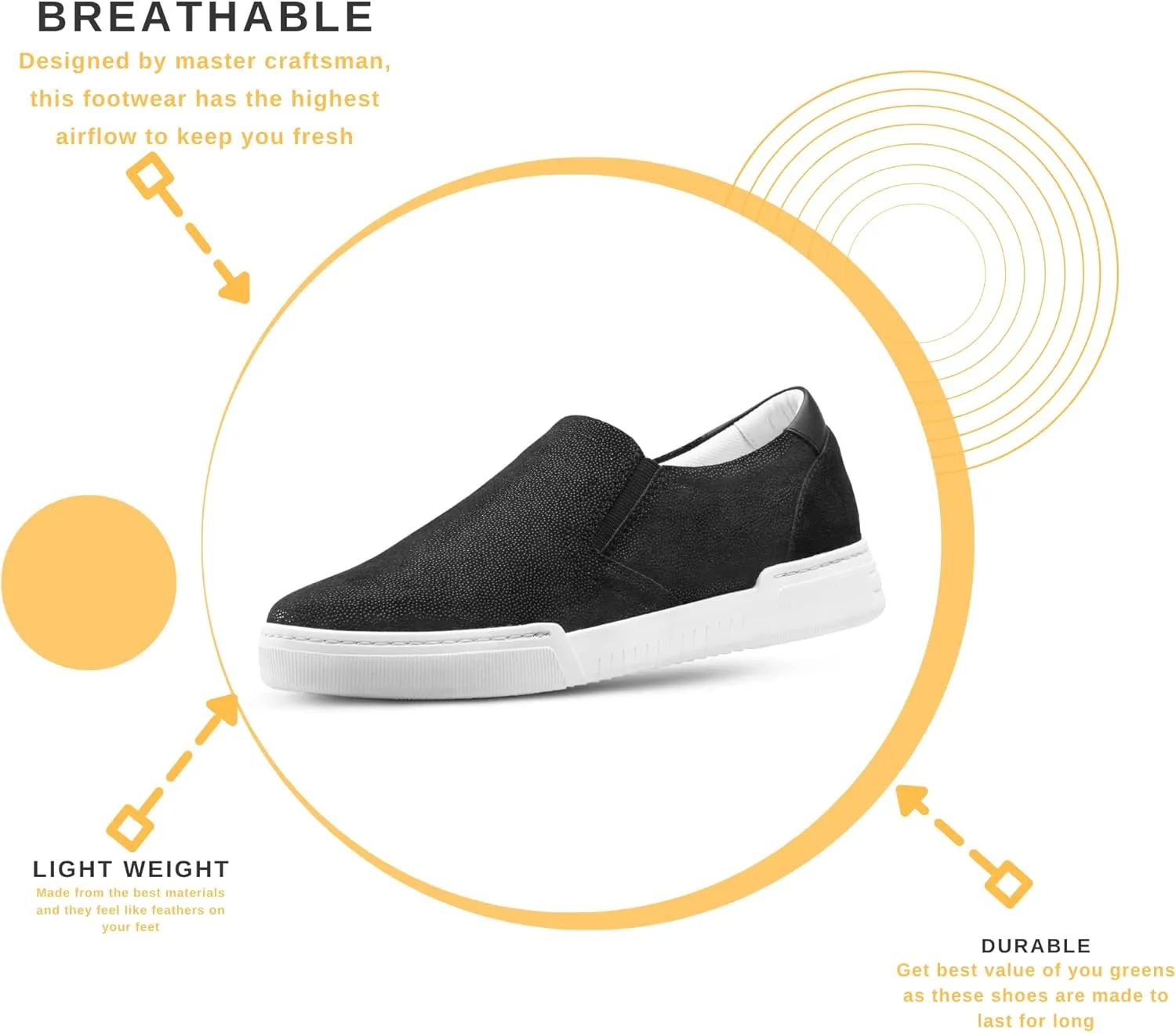 JATAREA Women's Fashion Sneakers – Genuine Leather Casual Shoes, Comfortable Cushioned Insole, TPR Rubber Sole, Stylish Lifestyle, Lightweight and Durable Travel Sneakers