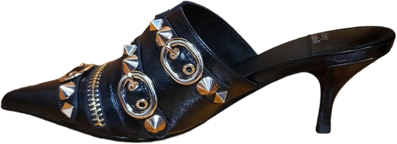 Jeffrey Campbell Rock-ON Mules Black Gold