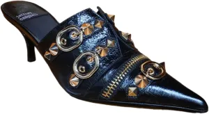 Jeffrey Campbell Rock-ON Mules Black Gold