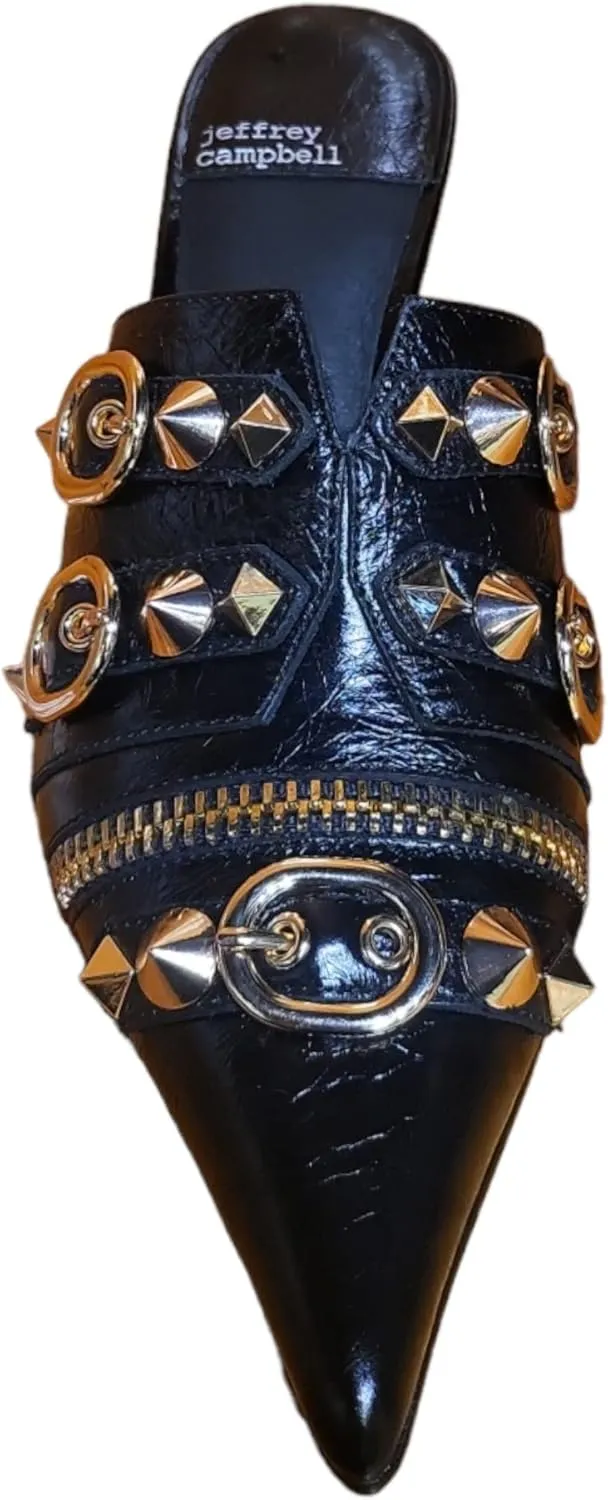 Jeffrey Campbell Rock-ON Mules Black Gold