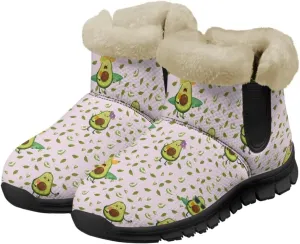 Jeiento Lemon Fruit Snow Boots for Women Anti-Slip Boots Winter Shoes Fashion Fuzzy Walking Boots