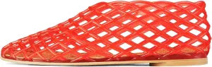 Jelly Mesh Ballet Flats for Women Fishnet PVC Clear Hollow Jellies Sandals Comfortable Beach Ballerina Flats Shoes