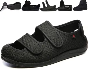 JIONS Women Men Adjustable Velco Extra Wide Shoes Swollen Feet Diabetic Edema Boots Slippers Indoor Outdoor Sandals Unisex Large Size 5-14