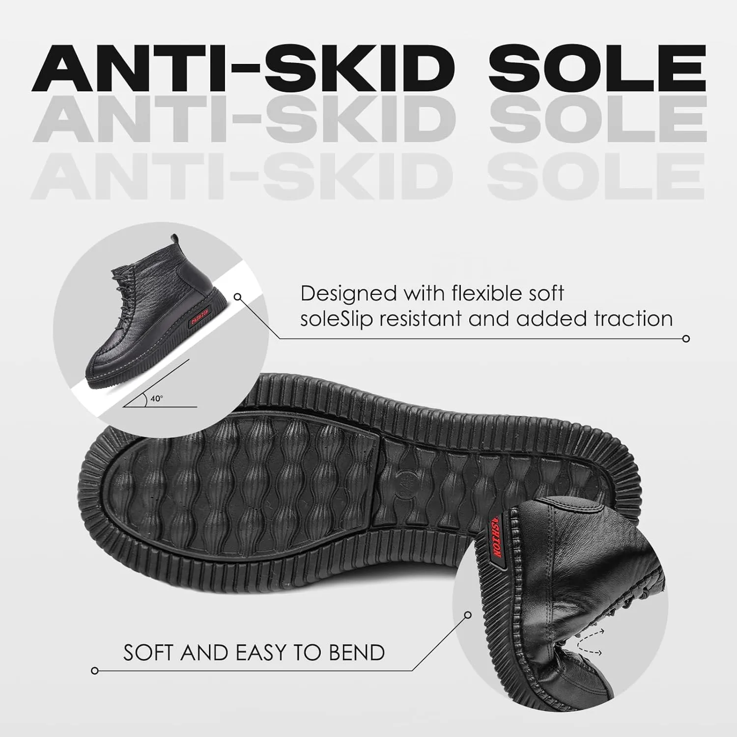 JishinGal Women's Winter New Fleece Thickened Warm Soft Bottom Cotton Boots Waterproof Slip-on Snow Shoes Leather Ankle Booties
